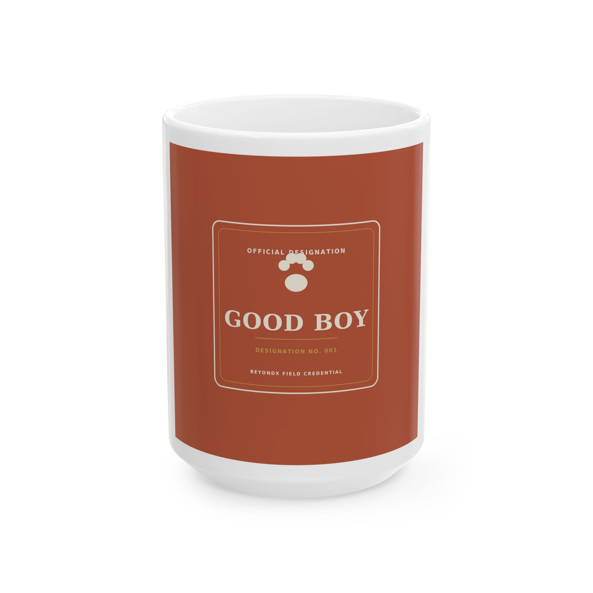 Field Credential "Good Boy Department" Mug — Official Dog Approval Coffee Mug, 11oz